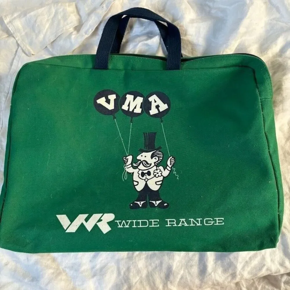 Vintage 70s FABRIKO Balloon Man Canvas BOOK BAG Briefcase vma Wide Range